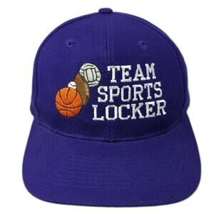 Team Sports Locker Snapback Hat Purple One Size Solid Embroidered Otto